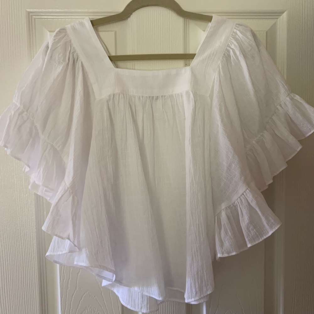 Madewell Flutter Sleeve blouse - Picture 2 of 4